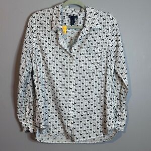 NWT GAP Monochrome Dog Pattern Shirt